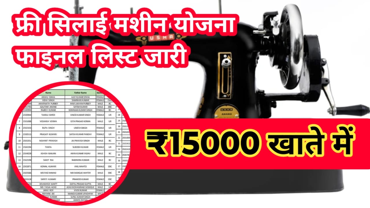 Free Silai Machine 15000 Rupees List
